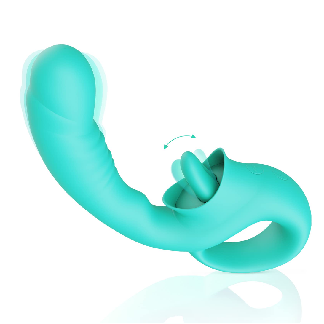 Vibrador Rabbit de Silicona con Doble Estimulación con lengua