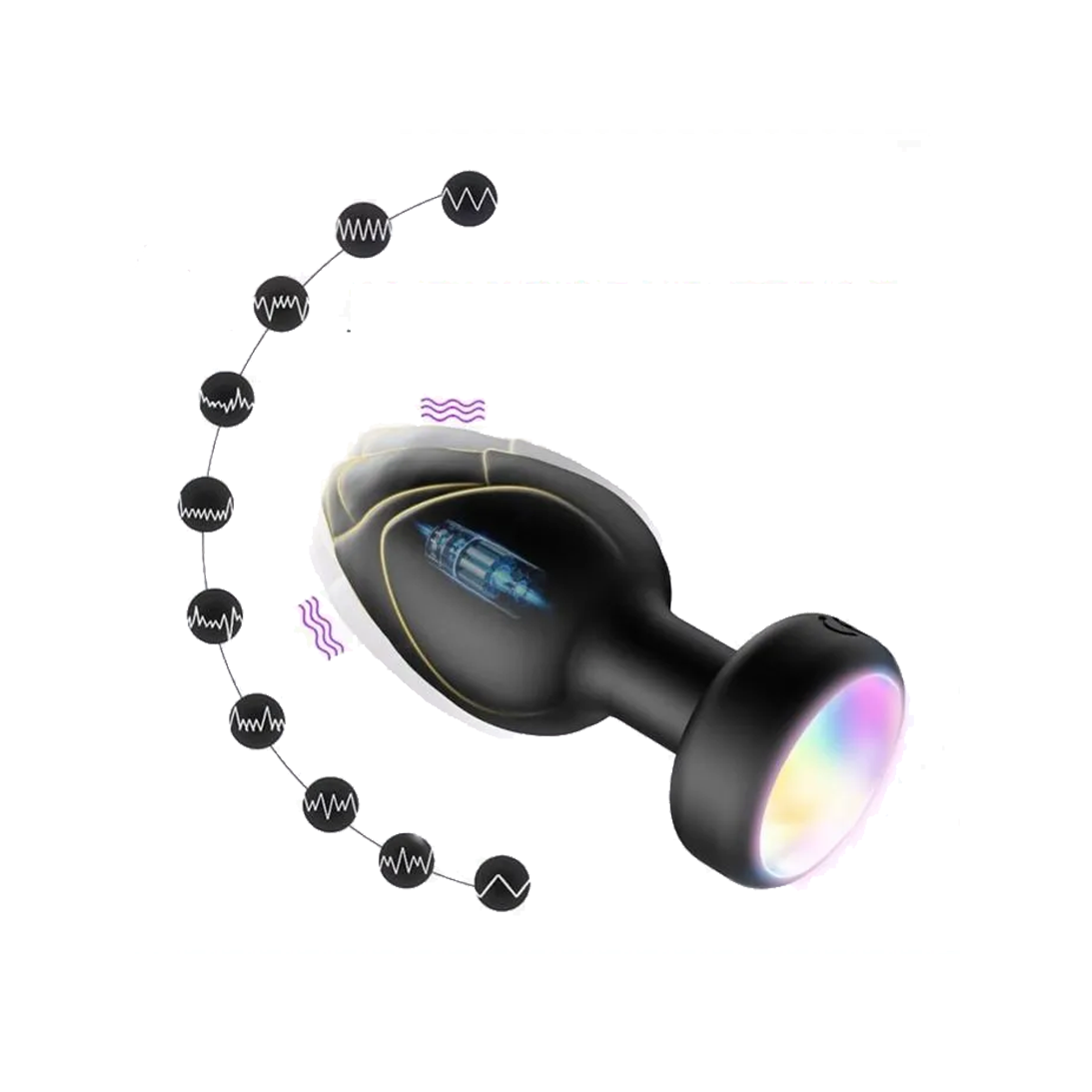 Plug Anal Vibrador de Silicona con Luces LED y Control Remoto